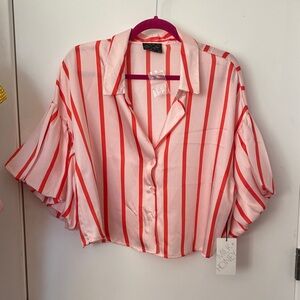 ❤️ Striped Pink and Red Women's Top NWT